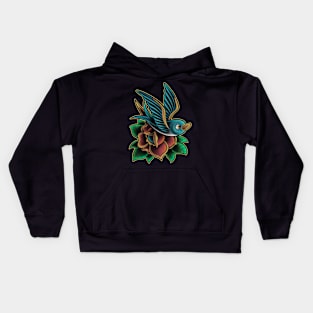 Sparrow Tattoo Oldschool Kids Hoodie